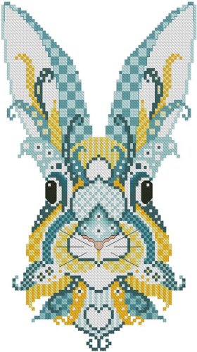 (image for) Colorful Bunnies Aqua and Yellow